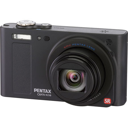 Pentax Optio RZ18 16 MP Slim Digital Camera, 18x Zoom, Black #14161