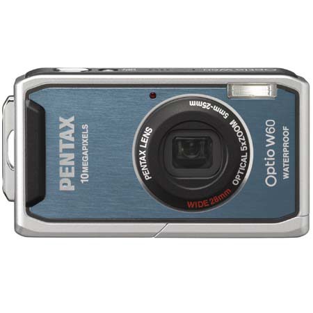 Pentax Optio W60 Digital Point & Shoot Waterproof Camera, 10 Megapixel, 5x Optical Zoom, 5.7x Digital Zoom, 2.5" LCD Display, Blue