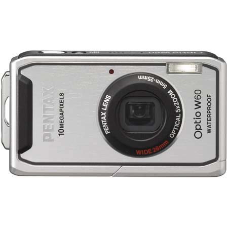 Pentax Optio W60 Digital Waterproof Camera Kit, Silver with 4GB SD Memory Card, Table Top Tripod, Camera Case, Professional Lens Cleaning Kit, USB 2.0 SD Card Reader, Digital Memory Wallet(4),