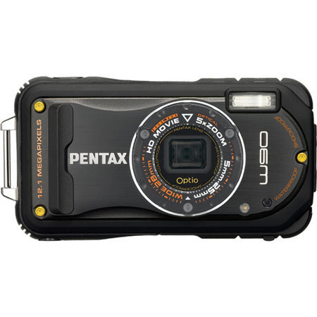 Pentax 16411 Optio W90 12.1 MP Waterproof Camera, Black