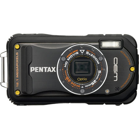 Pentax Optio W90 Camera Kit with 4GB Card/Case, Black