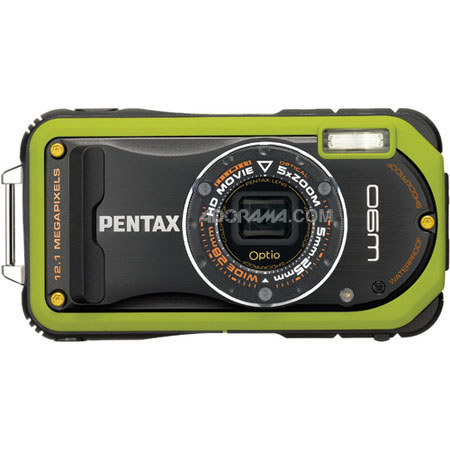 Pentax Optio W90 Camera Kit with 4GB Card/Case, Green