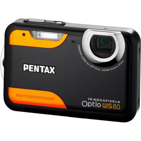 Pentax Optio WS80 10 MP Dg Cam kit,-Blk/Org,Camera Case