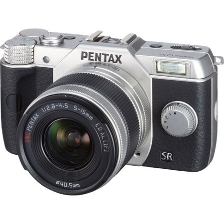 Pentax Q10 Compact Digital Camera with 02 3x Zoom Lens, Silver Body/Black Trim