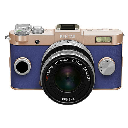 PENTAX  QS-1ゴールド PENTAX Q-S1 Mirrorless Camera w/5-15mm Lens - Gold/Blue