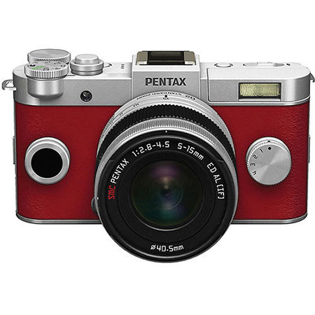 PENTAX Q-S1 Mirrorless Camera w/5-15mm Lens - Silver/Red