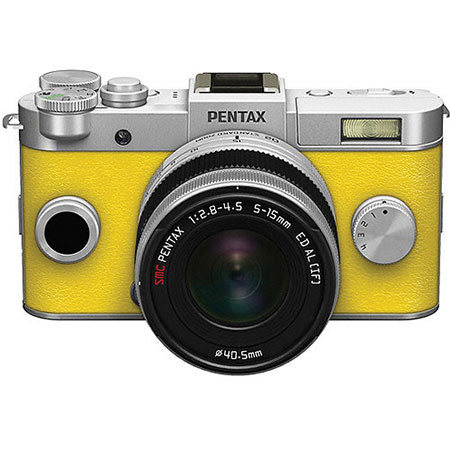 PENTAX Q-S1 Mirrorless Digital Camera w/5-15mm Lens Silver Yellow