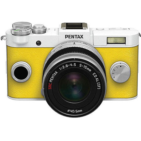 PENTAX Q-S1 Mirrorless Digital Camera w/5-15mm Lens - White/Yellow