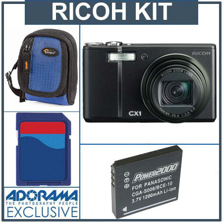 Ricoh CX1 Digital P&S Camera Kit,Hi Speed Shooting, Blk - Adorama