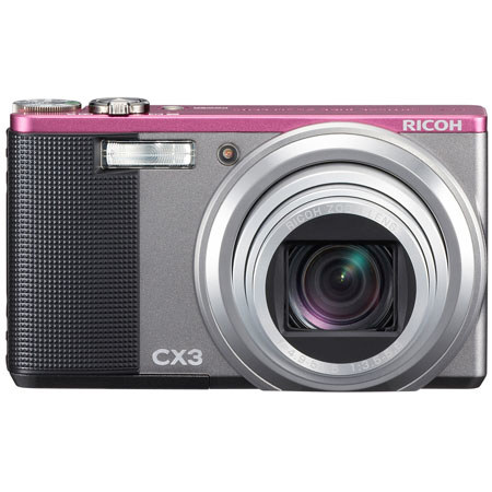 Ricoh CX3 Digital Point & Shoot Camera, Silver / Violet