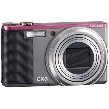Ricoh CX3 Digital Point & Shoot Camera, Silver / Violet