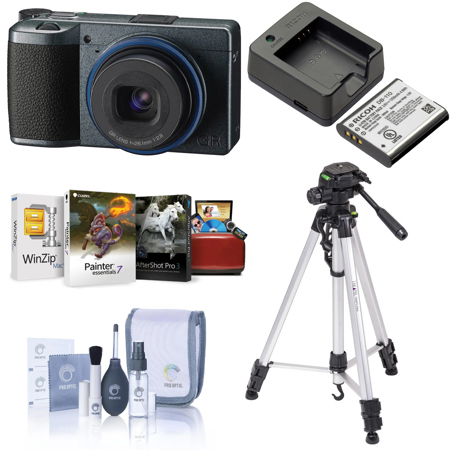 Ricoh GR IIIx Urban Edition Digital Camera, Bundle with Extra Battery & Charger, Tripod, Mac Software Suite, Includes Cleaning Accessories