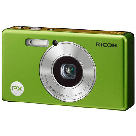 Ricoh PX 16 MP Digital Camera w/5x Optical Zoom -Green #175663 w/4GB/Case/Tripod