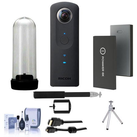 Ricoh Theta S 360 Degree Spherical Panorama Camera Black W/Pro Accessory Bundle