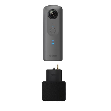 Ricoh Theta V 360 Degree Spherical Panorama Camera, Black With Ricoh TA-1 3D Mic