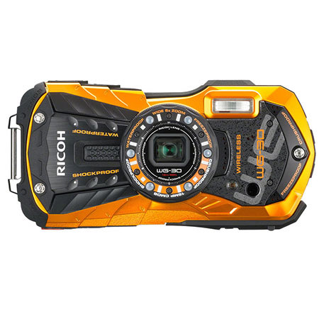 Ricoh WG-30W Digital Camera, Flame Orange