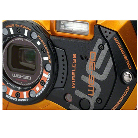 Ricoh WG-30W Digital Camera, Flame Orange