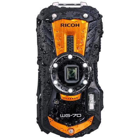 Ricoh WG-70 All-Weather Compact Digital Camera, Orange 03873