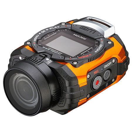 Ricoh WG-M1 Action Camera, Orange with Basic Accessory Bundle
