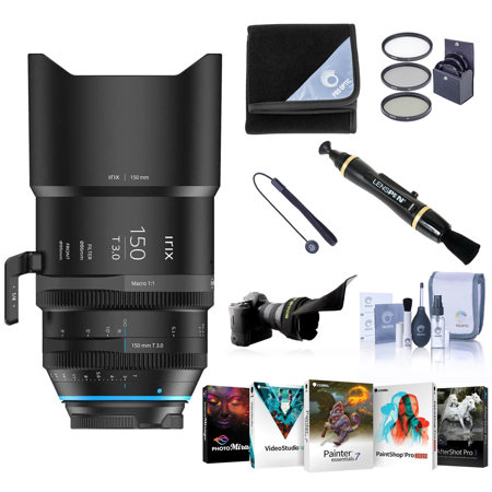 Irix Cine 150mm T3.0 Macro 1:1 Lens w/Canon EF-Mount -Bundle w/Acc, PC Software
