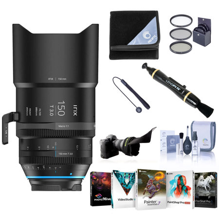 Irix Cine 150mm T3.0 Macro 1:1 MFT Lens, Feet - Bundle with Acc & PC Software
