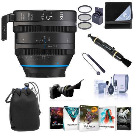 Irix Cine 15mm T2.6 Lens with PL-Mount, Feet - Bundle w/Free Acc & PC Software