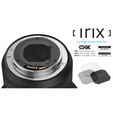 IRIX Edge Gelatin ND Filter Set 29x29mm ND4, ND8, ND16, for Irix Lenses (5 Each)