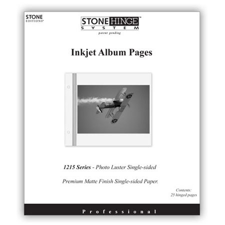 Stone Editions Photo Luster 12" x 15" Inkjet Printable Digital Album Pages, Pack of 25.