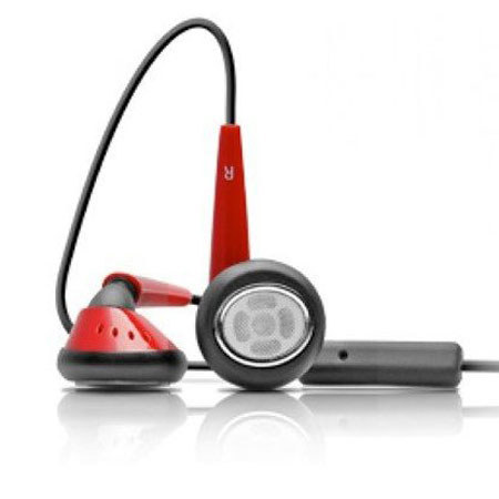 iSkin earTones Stereo Headset with Mic, Red/Black