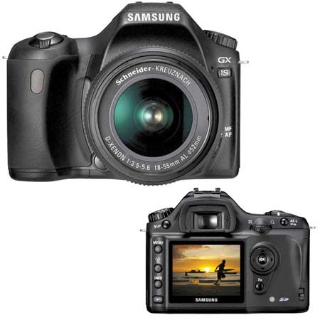 Samsung Digimax GX 1S Digital SLR Camera Body with D-XENON 18-55mm Zoom Lens, 11 Point AF, 6.0 Megapixel, 2.5" LCD Screen.