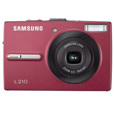 Samsung Digimax L210 Digital Camera, Red with 2 GB SD Memory Card, Tripod, Camera Case, Card Reader with 2.0 USB Cable , Cleaning Kit & Media Case