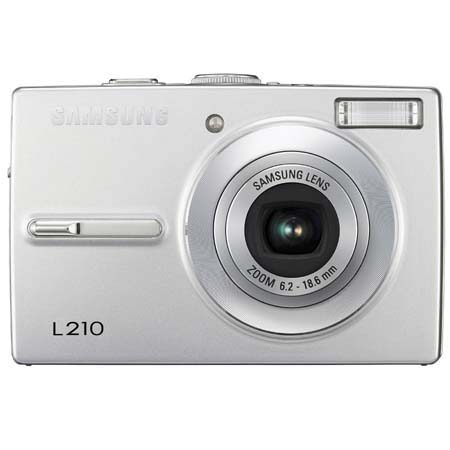 Samsung Digimax L210 Digital Camera, Silver with 2 GB SD Memory Card, Tripod, Camera Case, Card Reader with 2.0 USB Cable , Cleaning Kit & Media Case