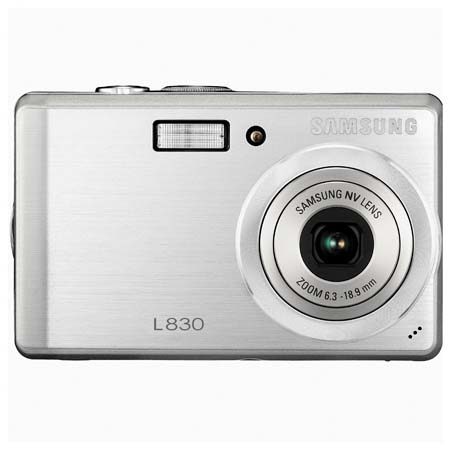 Samsung Digimax L830 Digital Point & Shoot Camera, 8.1 Megapixel, 3x Optical Zoom, 5x Digital Zoom, 2.5" LCD Screen, Silver