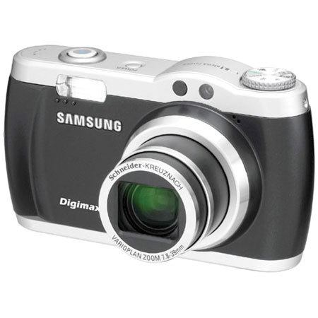 Samsung Digimax L85 SE Digital Camera Kit, 8.0 Megapixel, 5x Optical Schneider Zoom Lens, 4x Digital Zoom, 2.5" LCD Screen, Black