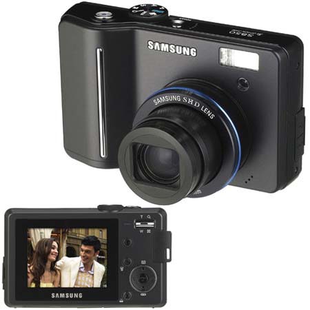 Samsung Digimax S850 Point and Shoot Digital Camera, 8.1 Megapixel, 5x Optical Zoom, 5x Digital Zoom, 2.5" LCD Screen, USB 2.0, Black