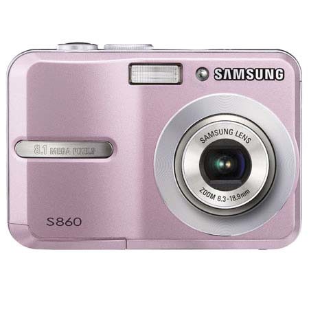 Samsung Digimax S860 Digital Camera 8mp, 3x Optical Zoom, 3x Digital Zoom Lens, 2.4" LCD Screen, with face Detection - Color: Pink