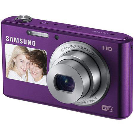 Samsung DV150F Dual-View Smart Digital Camera, Plum - Bundle "A"