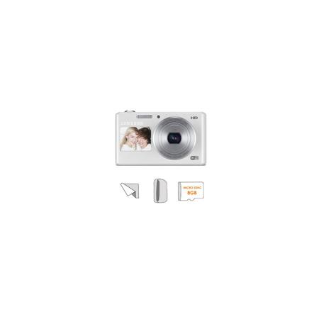 Samsung DV150F Dual-View Smart Digital Camera, White, w/Accessary Bundle