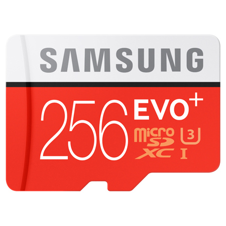 Samsung EVO+ 256GB Class 10 U3 microSDXC Memory Card with Adapter