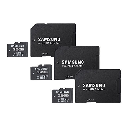 Samsung " 3 PACK" Pro Class 10 (UHS-1) 32GB microSDHC Flash Card W/ Adapter