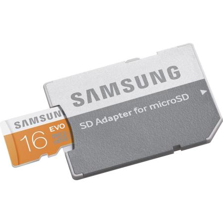 Samsung 16GB Class 10 microSDHC Memory Card + Adapter