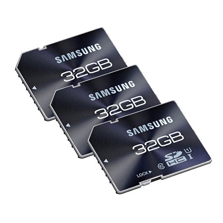 Samsung "3 Pack " 32GB SDHC Pro UHS-1 Class 10 Memory Card