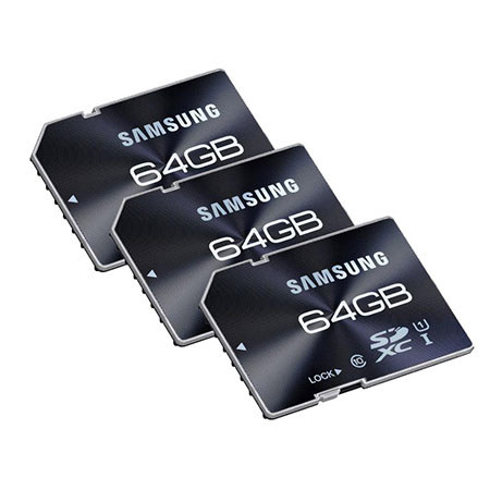 Samsung " 3 Pack " 64GB SDXC Pro UHS-1 Class 10 Memory Card