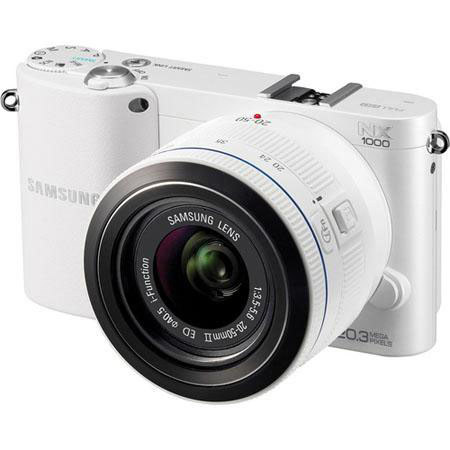 Samsung NX1000 Camera Bundle w/20-50mm and 50mm-200mm Lenses, White