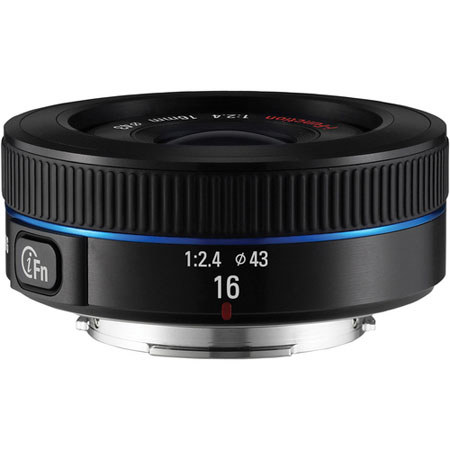 Samsung 16mm f/2.4 Ultra Wide Pancake Lens for NX Cameras - Black