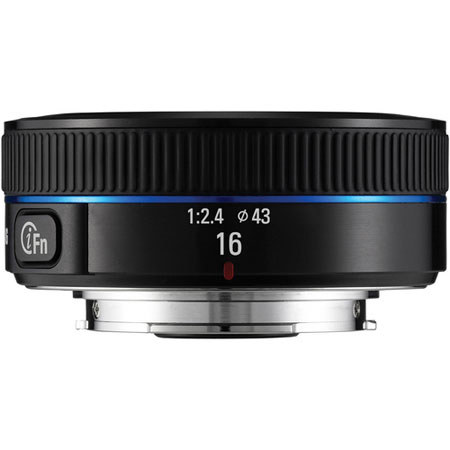 Samsung 16mm f/2.4 Ultra Wide Pancake Lens for NX Cameras - Black