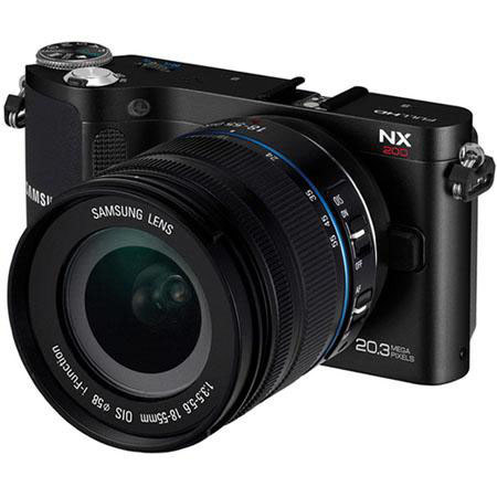 Samsung NX200 20.3 MP Digital SLR Camera, Black w/OIS 18-55mm Lens -BUNDLE-