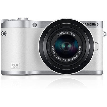 Samsung NX300 Mirrorless Dig.Camera/20-50mm F/3.5-5.6 EDII Lens, White, BUNDLE A