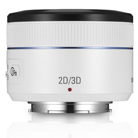 Samsung 45mm f/1.8 [T6] 2D/3D Lens for NX System Cameras - White