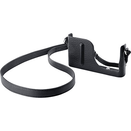 Samsung NX Mini Leather Jacket Case with Shoulder Strap, Black